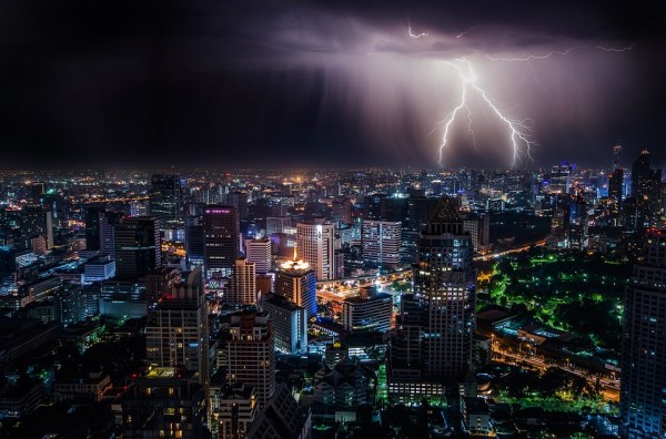 Lightning over the City